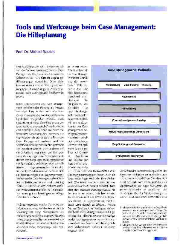 Vorschauseite 1: Tools und Werkzeuge beim Case Management: Die Hilfeplanung
