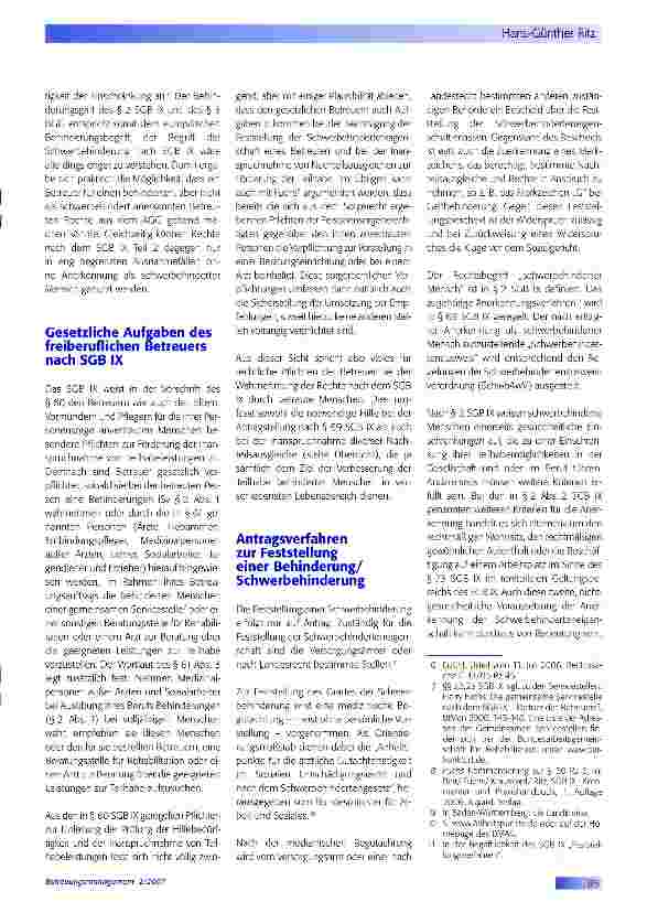 Vorschauseite 2: Überblick über das Schwerbehindertenrecht für freiberufliche Betreuer