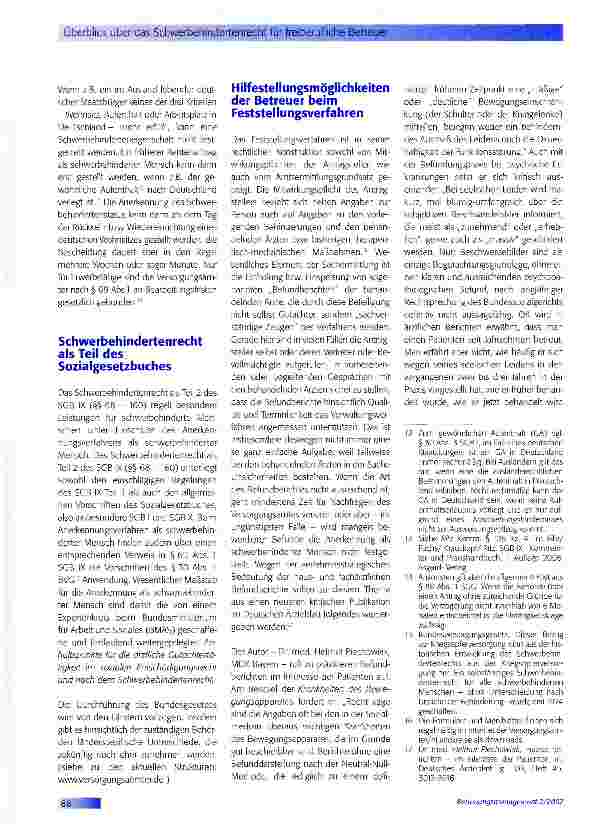 Vorschauseite 3: Überblick über das Schwerbehindertenrecht für freiberufliche Betreuer