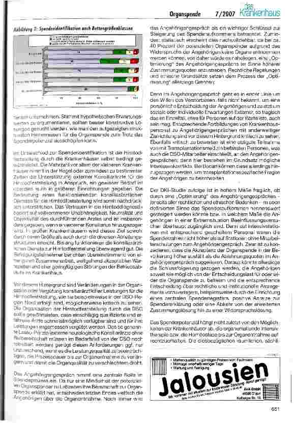 Vorschauseite 3: Organspendesituation in deutschen Krankenhäusern