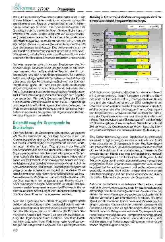 Vorschauseite 4: Organspendesituation in deutschen Krankenhäusern