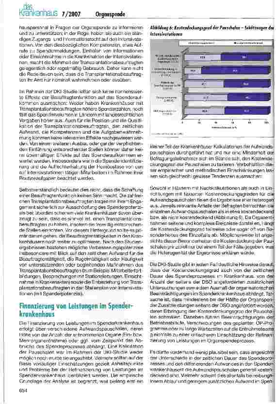 Vorschauseite 6: Organspendesituation in deutschen Krankenhäusern