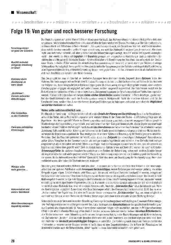 Vorschauseite 1: Von guter und noch besserer Forschung
