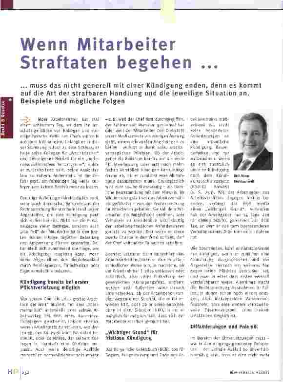 Vorschauseite 1: Wenn Mitarbeiter Straftaten begehen ...