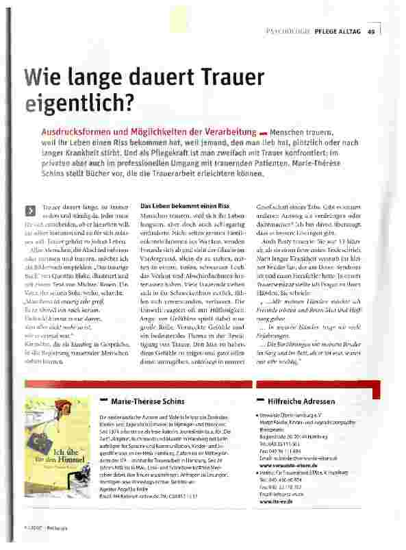 Vorschauseite 1: Wie lange dauert Trauer eigentlich?