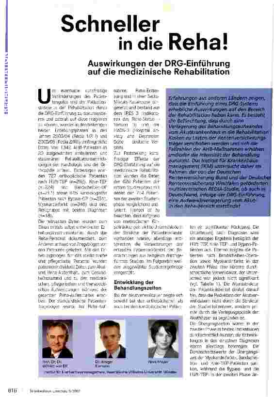 Vorschauseite 1: Schneller in die Reha!