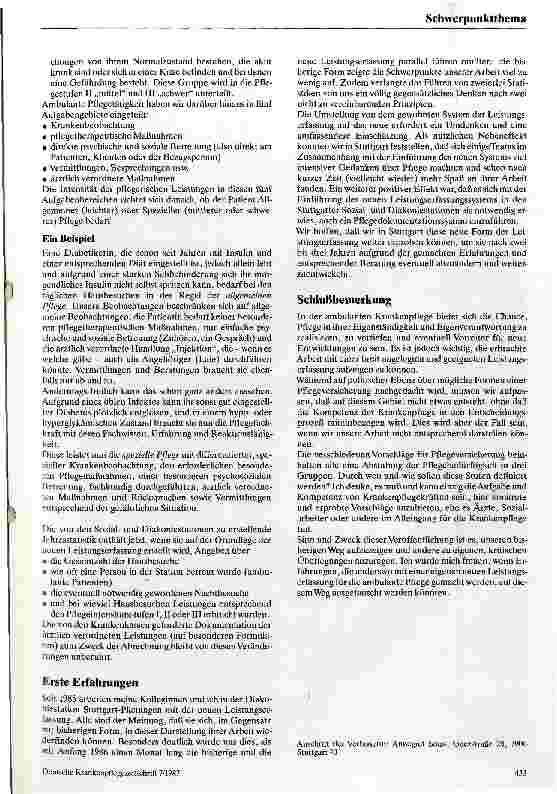 Vorschauseite 6: Pflegeintensitätserfassung in der ambulanten Krankenpflege Übelegungen aus der Praxis und erste Versuche