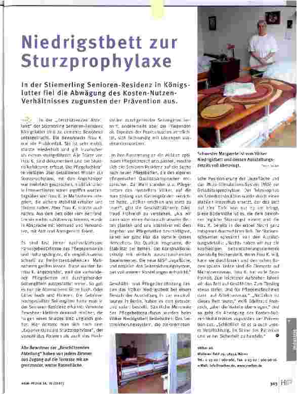 Vorschauseite 1: Niedrigstbett zur Sturzprophylaxe