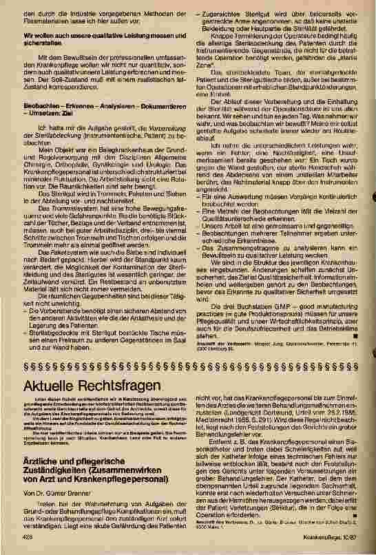 Vorschauseite 1: Ärztliche und pflegerische Zuständigkeiten (Zusammenwirken von Arzt und Krankenpflegepersonal)