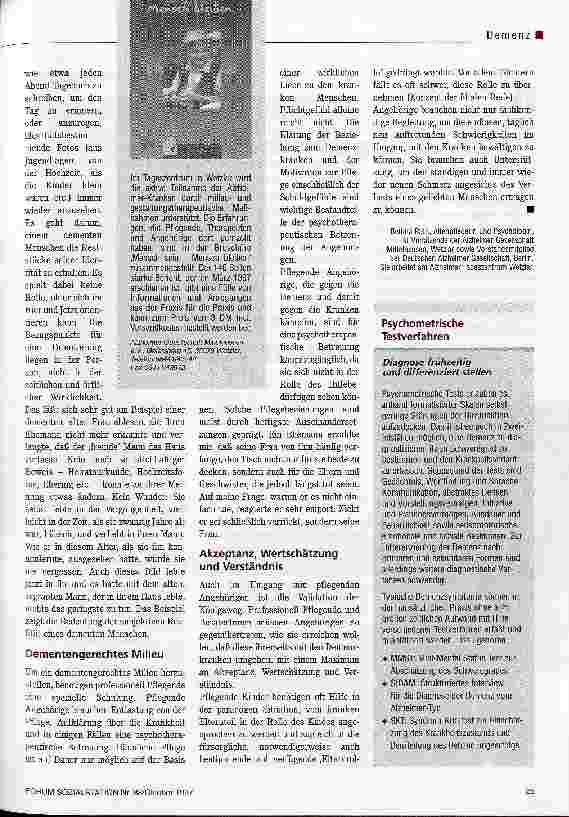 Vorschauseite 4: Den Spuren innerer Welten folgen Psychotherapeutische Aspekte bei Alzheimer-Demenz