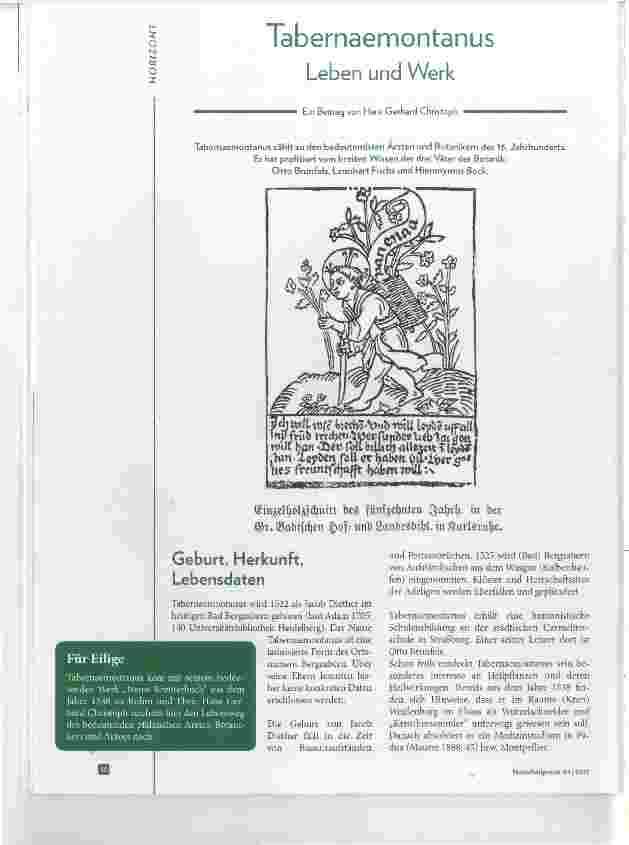 Vorschauseite 1: Tabernaemontanus Leben und Werk