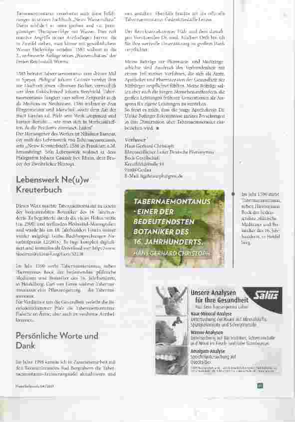 Vorschauseite 4: Tabernaemontanus Leben und Werk