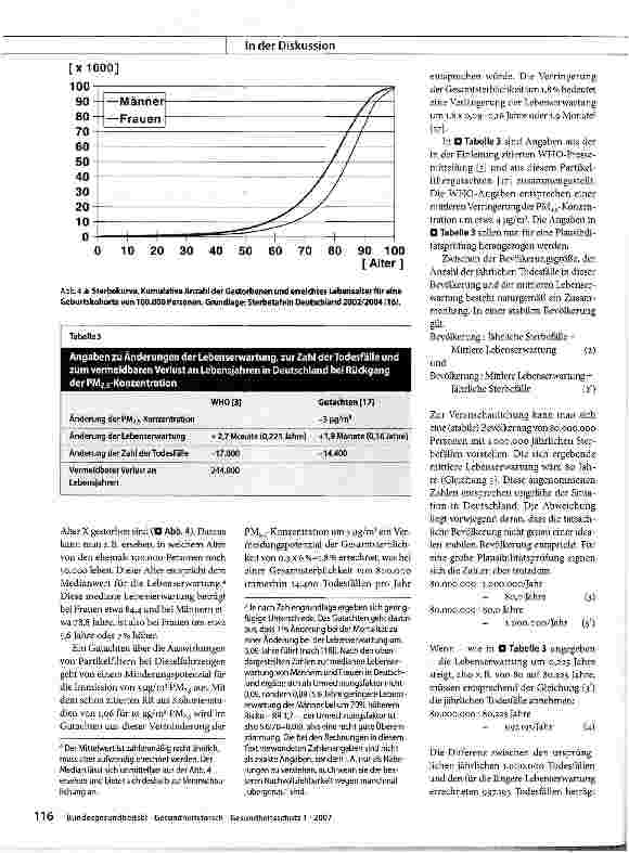 Vorschauseite 5: Auswirkungen der Feinstaubbelastung auf Mortalität und Lebenserwartung