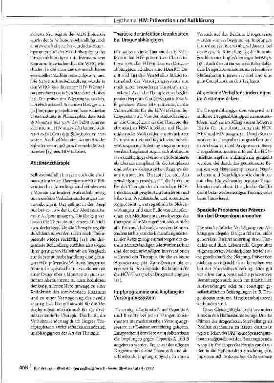 Vorschauseite 4: HIV-Prävention bei Drogenkonsumenten