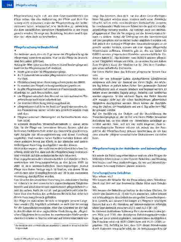 Vorschauseite 3: Pflegeforschung in der Anästhesieund Intensivpflege