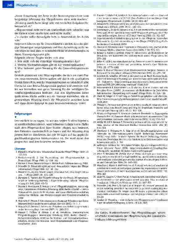 Vorschauseite 5: Pflegeforschung in der Anästhesieund Intensivpflege