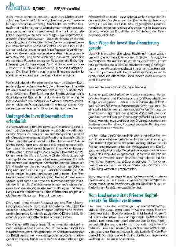 Vorschauseite 2: Sind PPP und Fördermittel kompatibel?