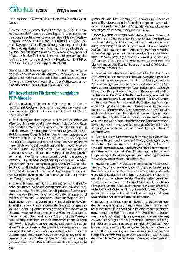 Vorschauseite 4: Sind PPP und Fördermittel kompatibel?