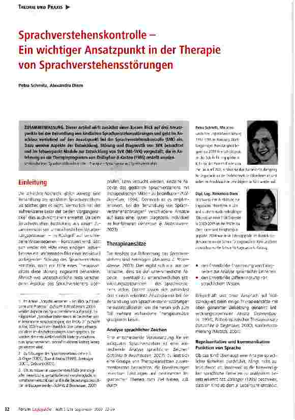 Vorschauseite 1: Sprachverstehenskontroile - Ein wichtiger Ansatzpunkt in der Therapievon Sprachverstehensstorungen