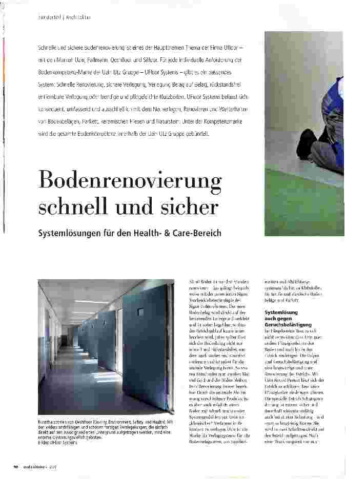 Vorschauseite 1: Bodenrenovierung schnell und sicher Systemlösungen für den Health- & Care-Bereich