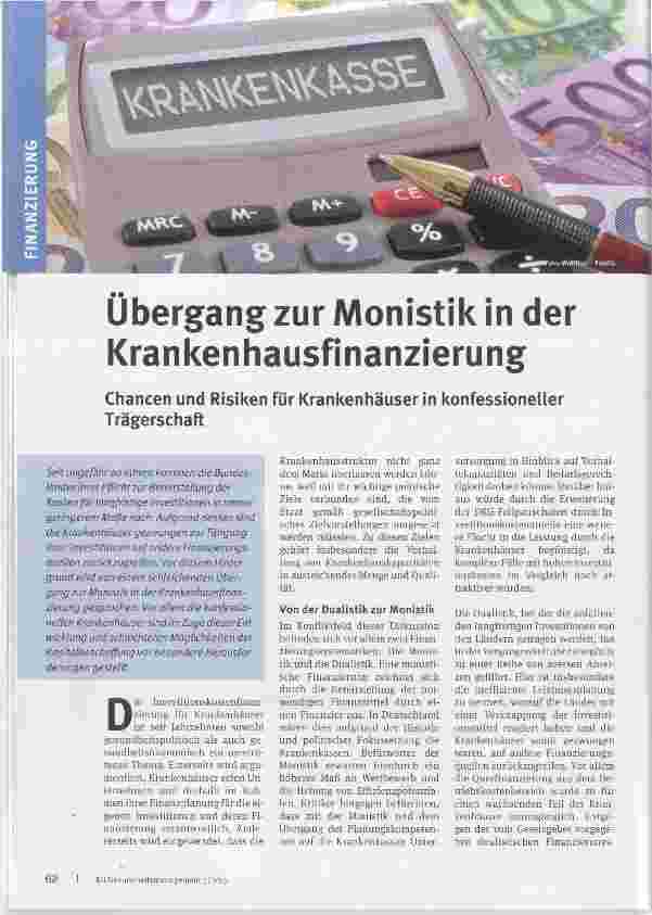 Vorschauseite 1: Übergang zur Monistik in der Krankenhausfinanzierung