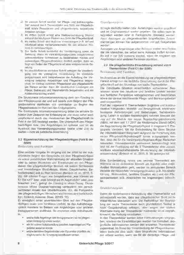 Vorschauseite 3: Einbindung des Strukturmodells in der ambulanten Pflege mit Fallbezügen