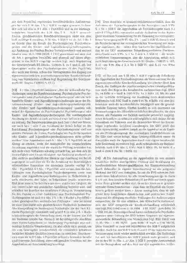 Vorschauseite 3: Krankenversicherungsrecht Erstattung von Kosten einer Psychotherapie