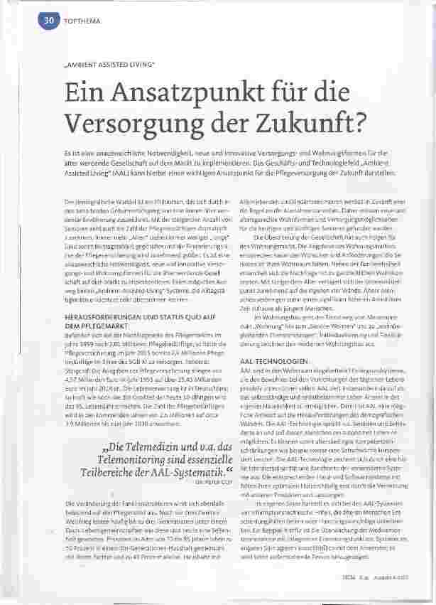 Vorschauseite 1: Ein Ansatzpunkt für die Versorgung der Zukunft?