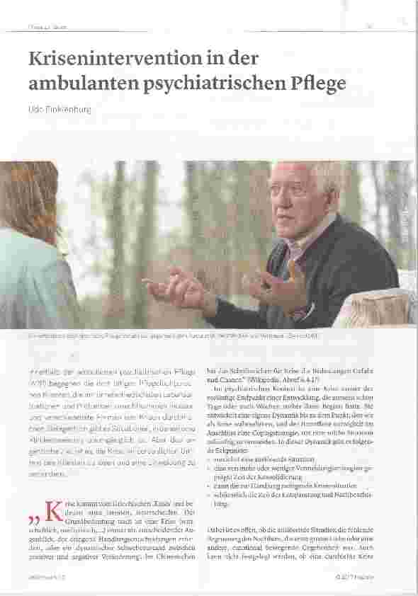 Vorschauseite 1: Krisenintervention in der ambulanten psychiatrischen Pflege