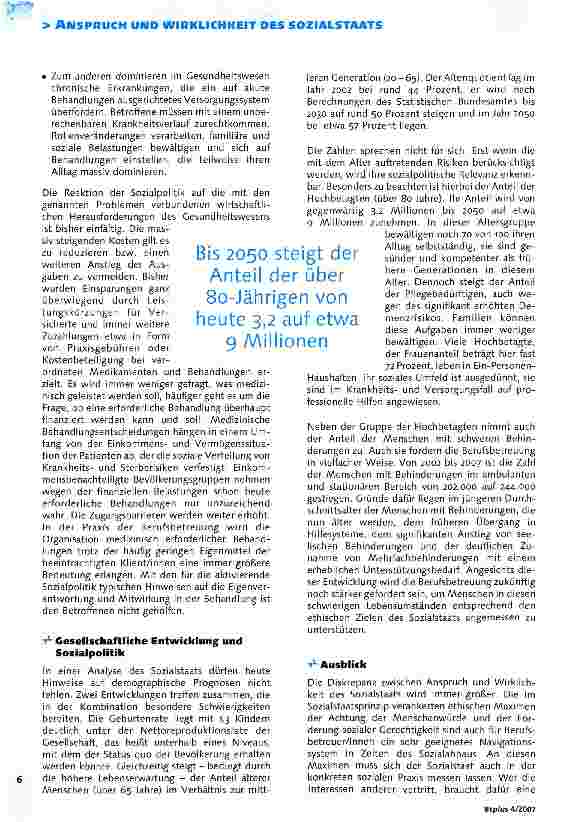Vorschauseite 4: Sozialstaat ade, Ethik passe?