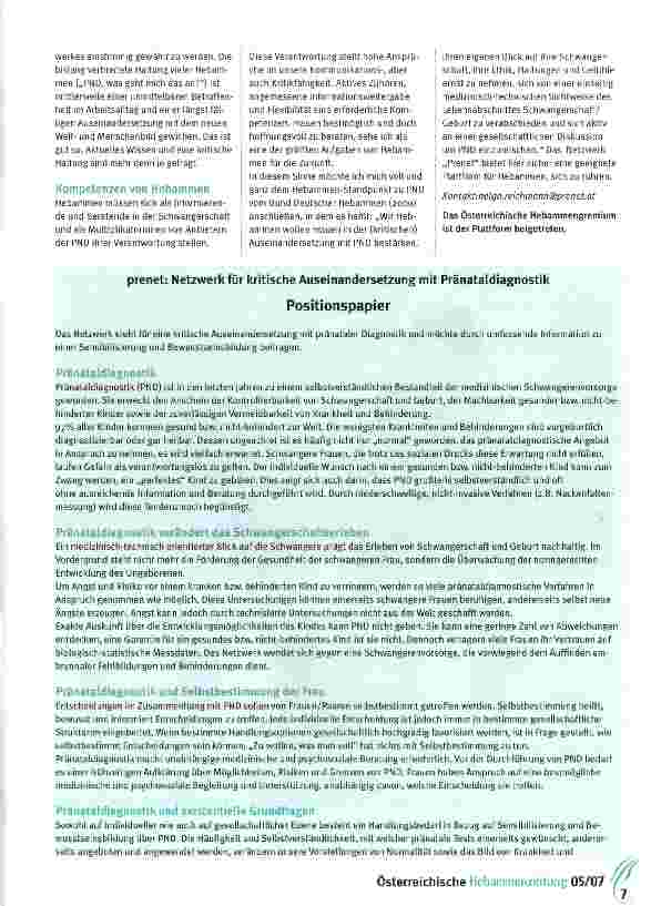 Vorschauseite 2: Netzwerk zur Pränatalen Diagnostik gegründet!