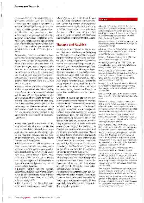 Vorschauseite 5: Dysarthrie und tiefe Hirnstimulation bei Morbus Parkinson: perzeptive Profile, akustische Analysen, therapeutische Konsequenzen