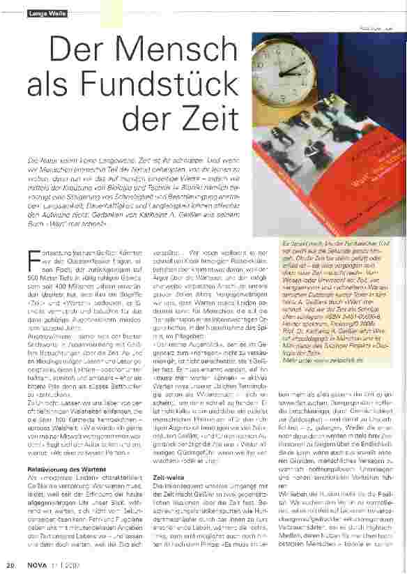 Vorschauseite 1: Der Mensch als Fundstück der Zeit