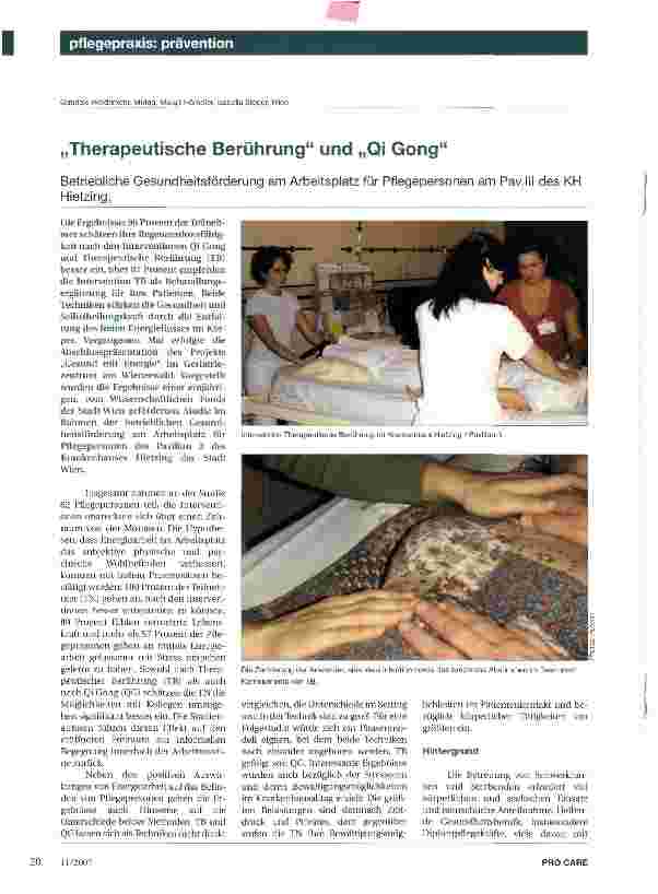 Vorschauseite 1: Therapeutische Berührung und Qi Gong