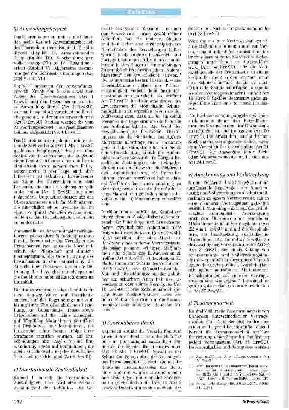 Vorschauseite 2: Das Haager Übereinkommen vom 13.1.2OOO zum internationalen Schutz Erwachsener