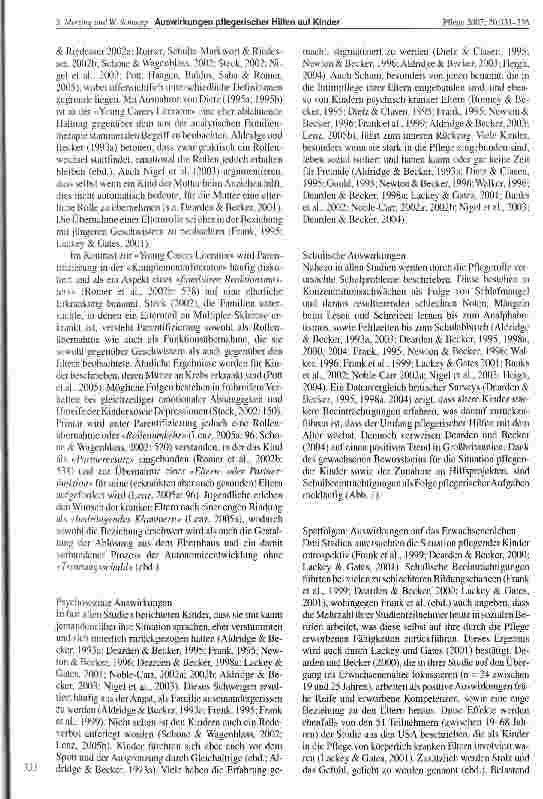 Vorschauseite 3: Kinder und Jugendliche als pflegende Angehörige: Wie sich pflegerische Hilfen auf ihr Leben auswirken können. Eine internationale Literaturstudie (1990-2006)