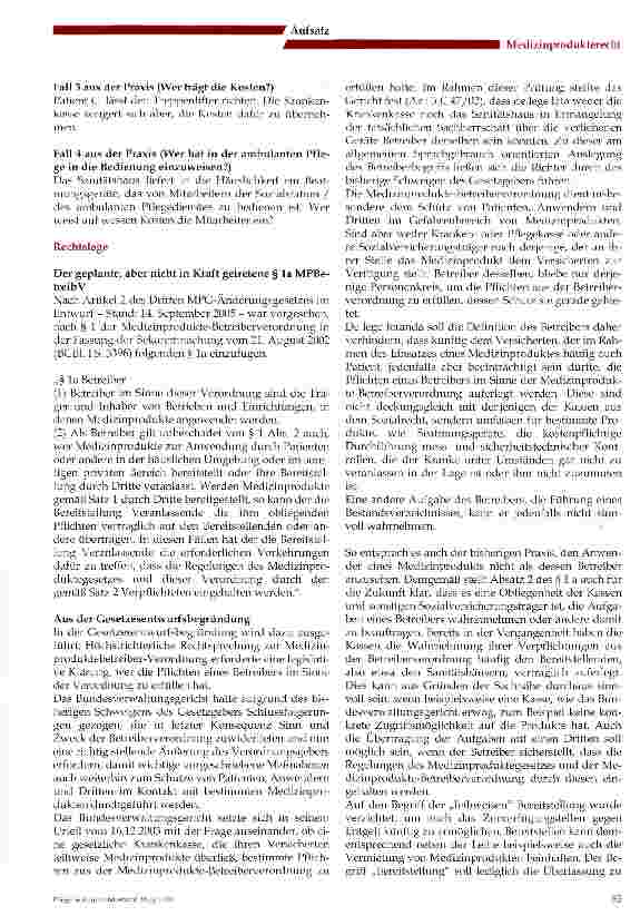 Vorschauseite 2: Änderung der MP-Betreiberverordnung ist zur Erweiterung des Betreiberbegriffs fällig