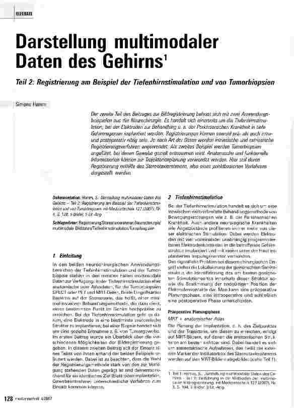 Vorschauseite 1: Darstellung multimodaler Daten des Gehirns