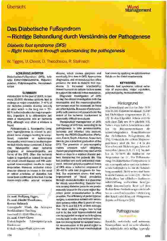 Vorschauseite 1: Das Diabetische Fußsyndrom -Richtige Behandlung durch Verständnis der Pathogenese Diabetic foot syndrome (DFS) —Right treatment through understanding the pathogenesis