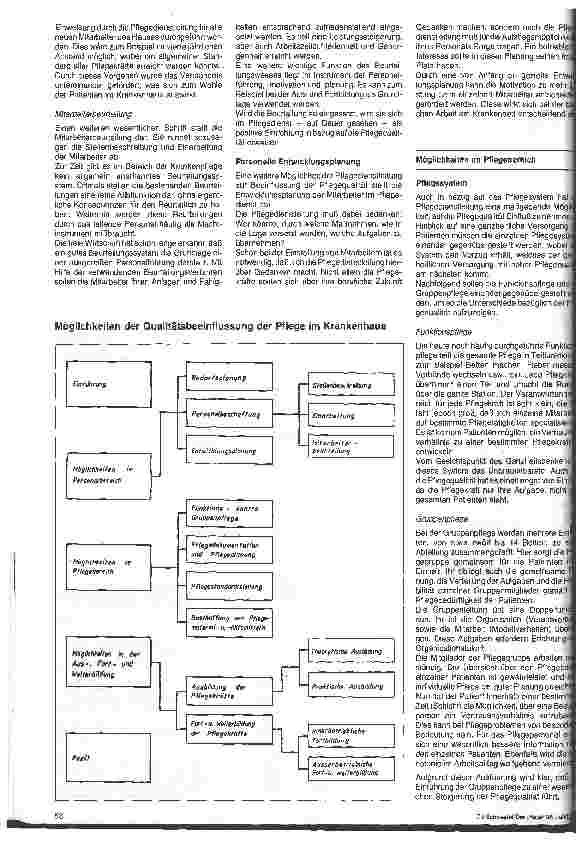 Vorschauseite 2: Möglichkeiten der Qualitätsbeeinflußung der Pflege im Krankenhaus