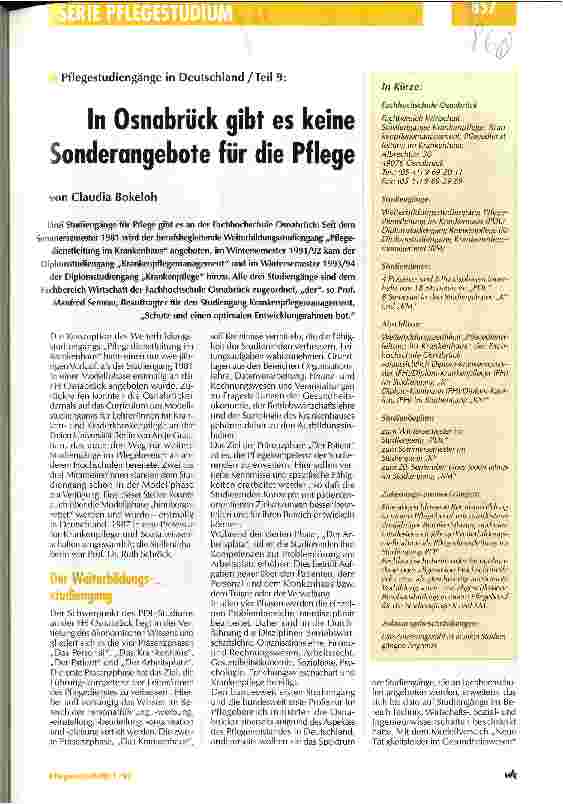 Vorschauseite 1: In Osnabrück gibt es keine Sonderangebote für die Pflege