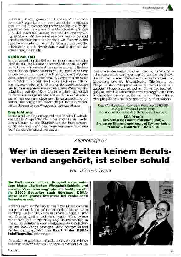 Vorschauseite 2: RAI - Instrument zur besseren Beurteilung von Pflegebedürftigen Anwendung reduzierte Psychopharmaka-Gabe in USA um 30 %