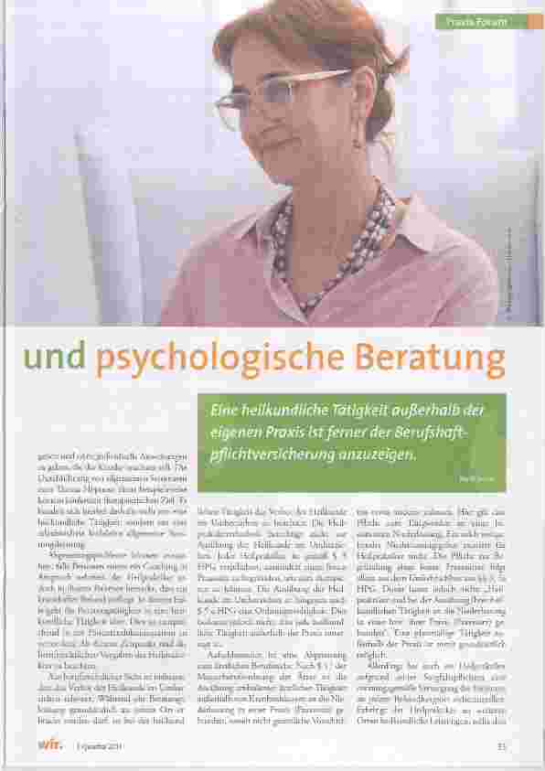 Vorschauseite 2: Heilkundliche Psychotherapie Eine wichtige Abgrenzung und psychologische Beratung