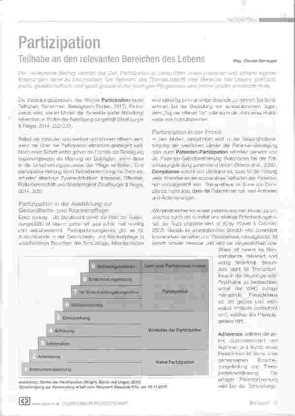 Vorschauseite 1: Partizipation Teilhabe an den relevanten Bereichen des Lebens