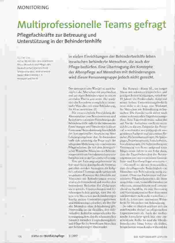 Vorschauseite 1: Multiprofessionelle Teams gefragt