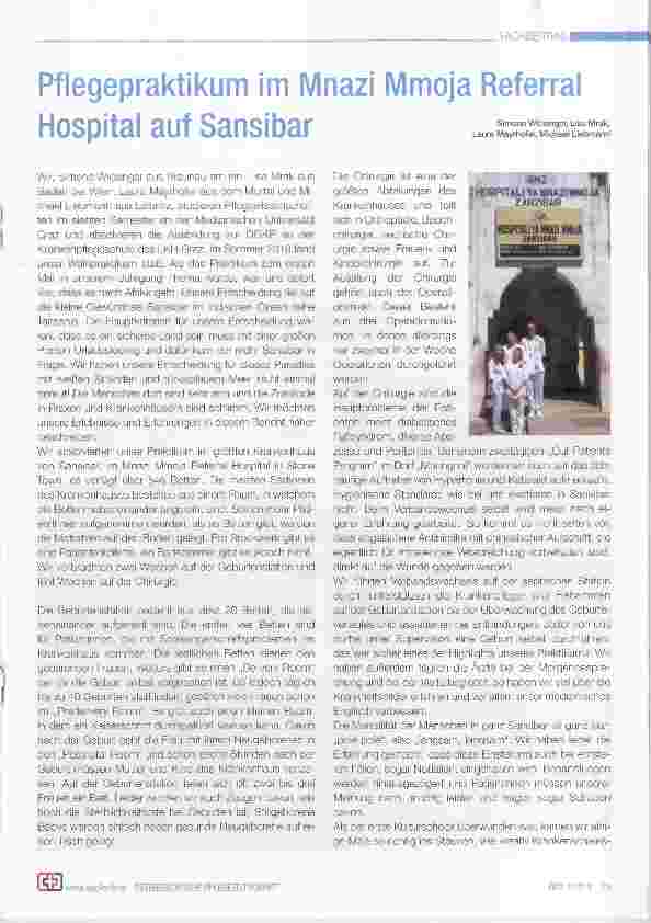 Vorschauseite 1: Pflegepraktikum im Mnazi Mmoja Referral Hospital auf Sansibar