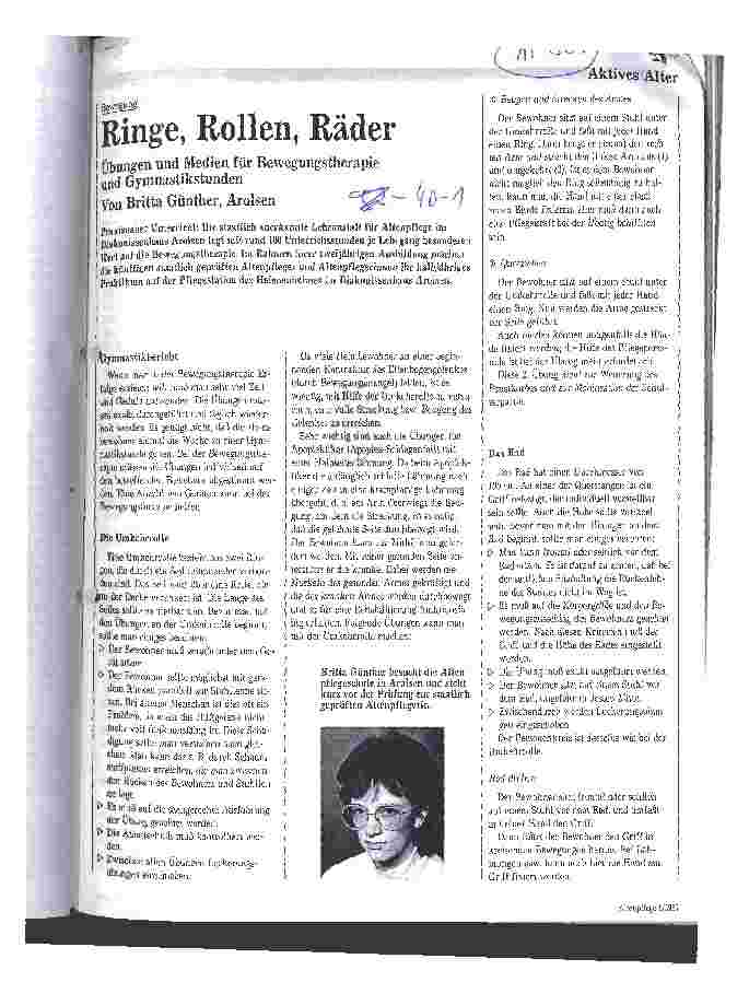 Vorschauseite 1: Ring, Rollen, Räder / Übungen und Medien für Bewegungstherapie und Gymnasiastikstunden
