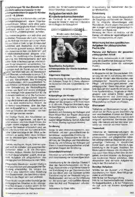 Vorschauseite 2: Kinderkrankenschwestern in Kindertagesstätten