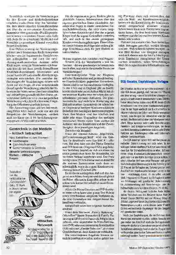 Vorschauseite 3: Risiko Erbgut Krankenversicherung und Genetik