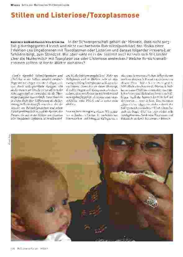 Vorschauseite 1: Stillen und Listeriose/Toxoplasmose